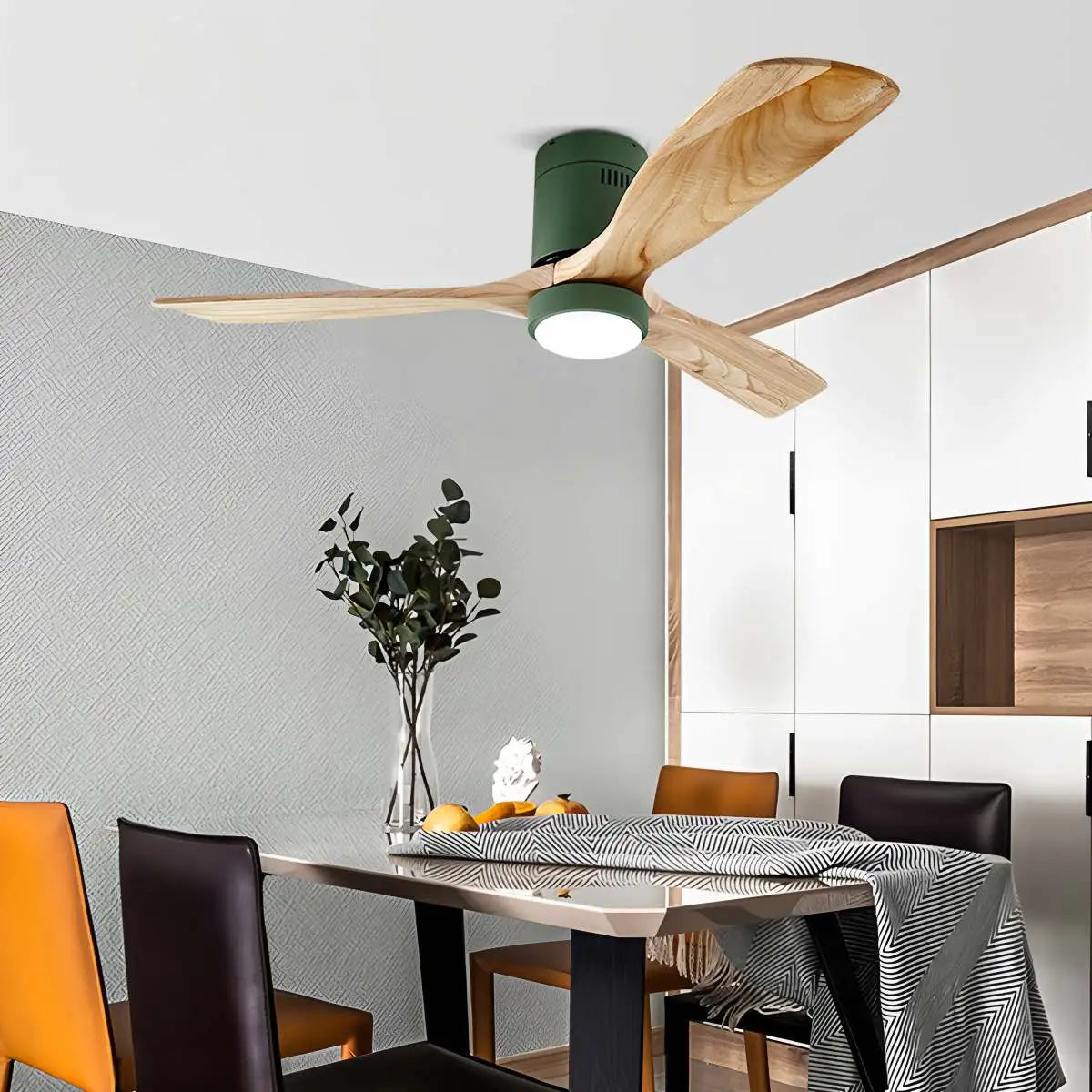 flairel Mid-century Modern Hugger Ceiling Fan Lamp