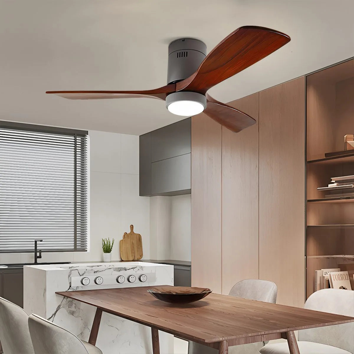 flairel Mid-century Modern Hugger Ceiling Fan Lamp