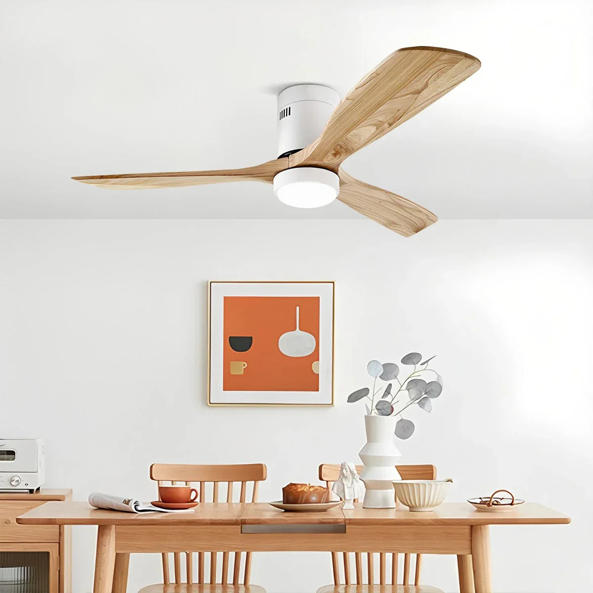 flairel Mid-century Modern Hugger Ceiling Fan Lamp