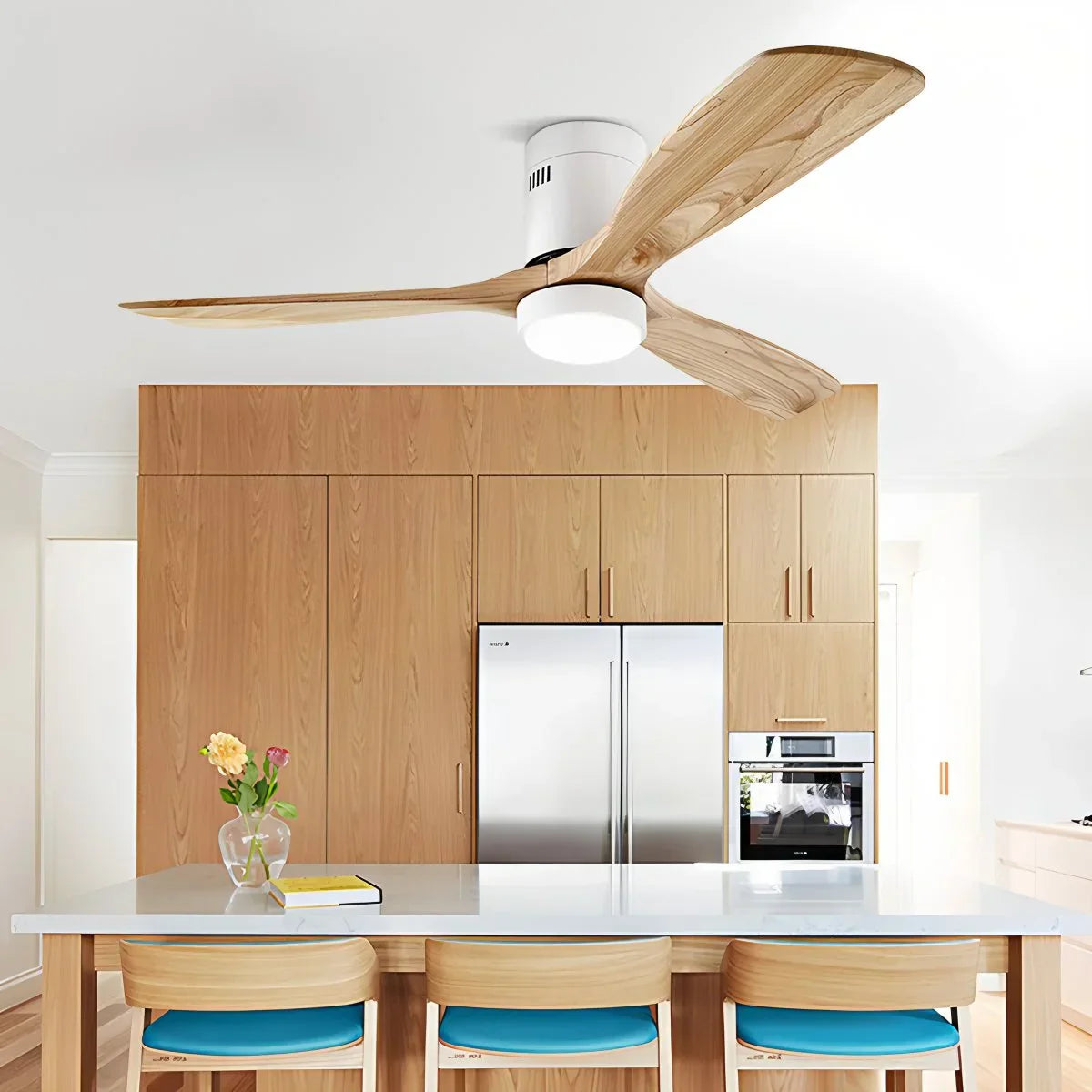 flairel Mid-century Modern Hugger Ceiling Fan Lamp