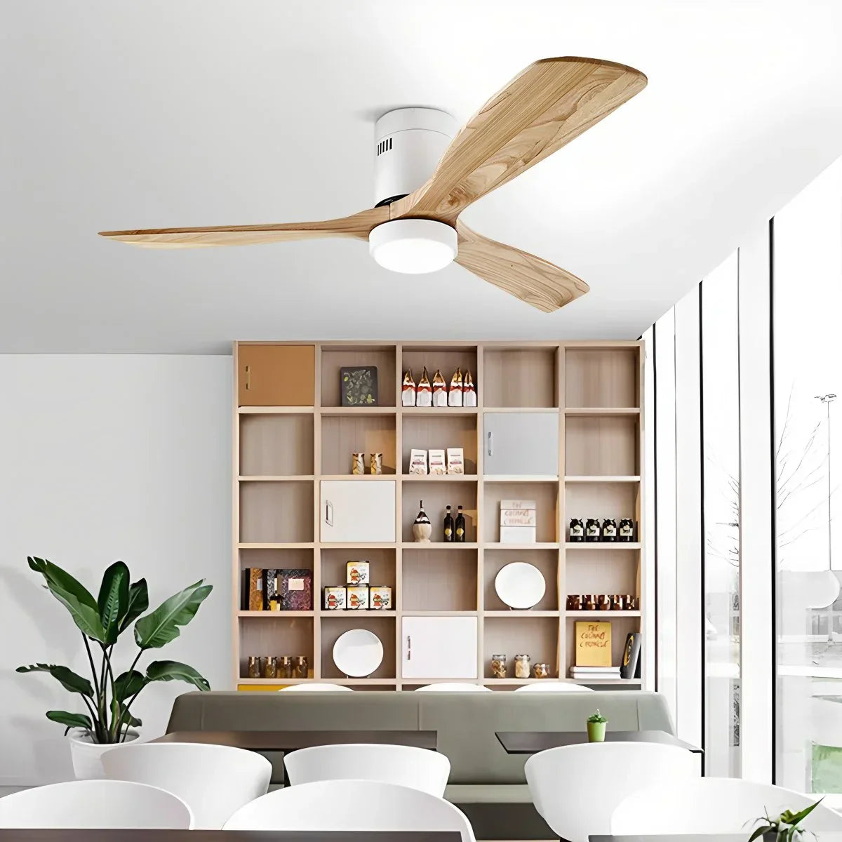 flairel Mid-century Modern Hugger Ceiling Fan Lamp