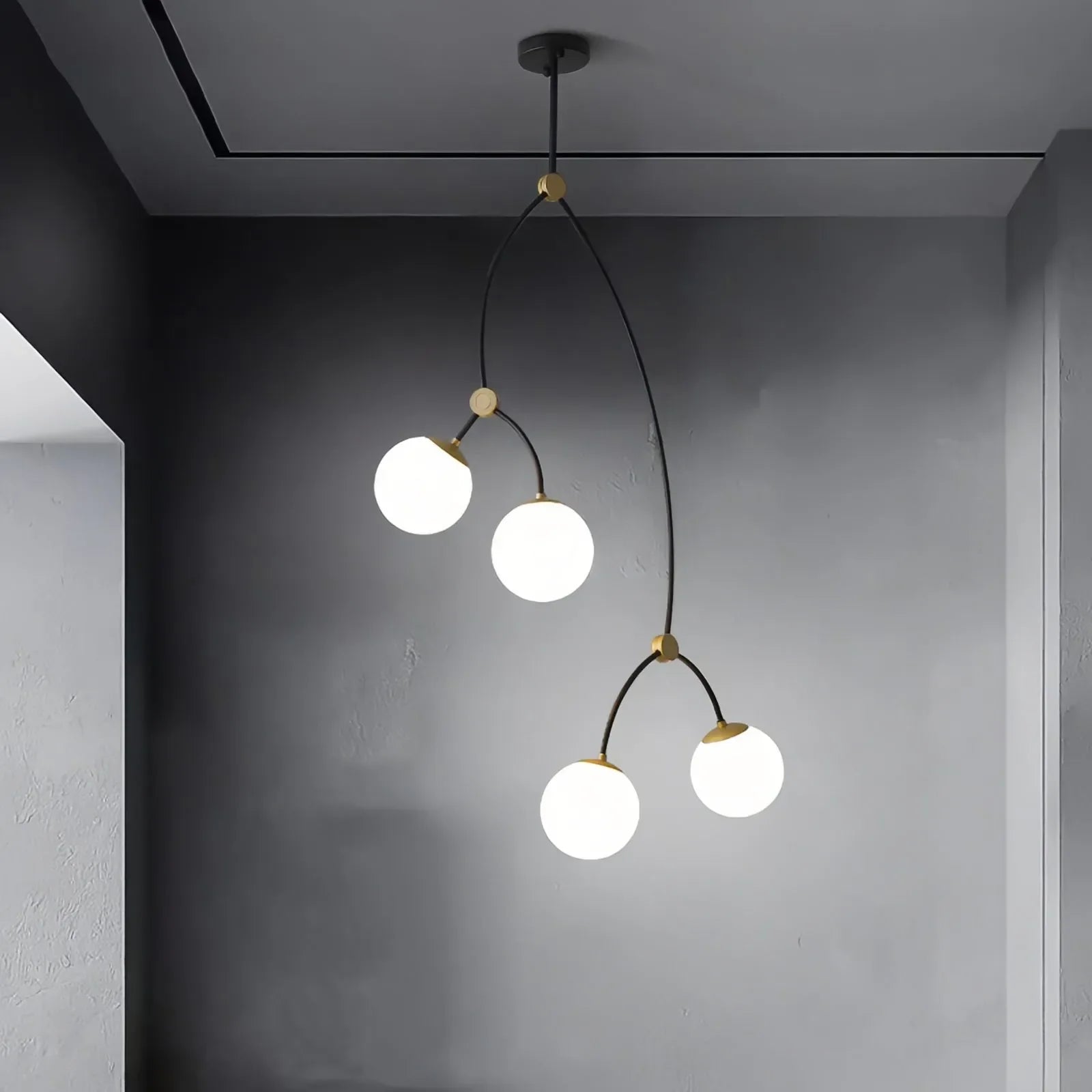 flairel Minimalist Sputnik Globe Glass Chandelier