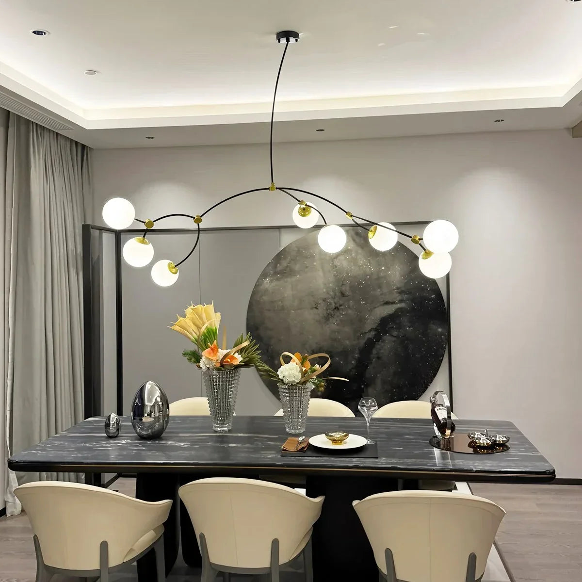 flairel Minimalist Sputnik Globe Glass Chandelier
