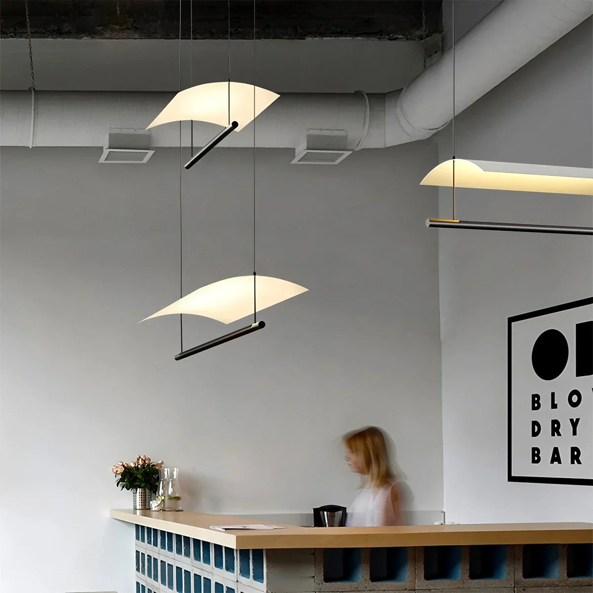 flairel Minimalist Tile Shape Dining Room Pendant Light