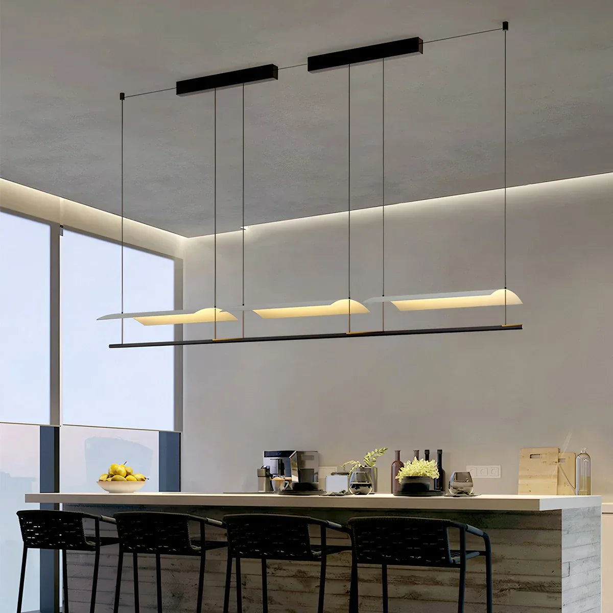 flairel Minimalist Tile Shape Dining Room Pendant Light