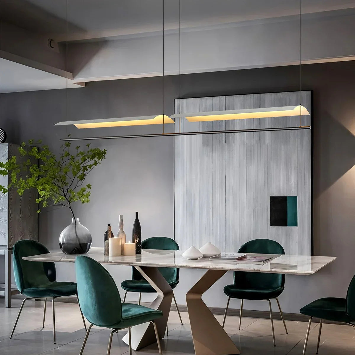 flairel Minimalist Tile Shape Dining Room Pendant Light