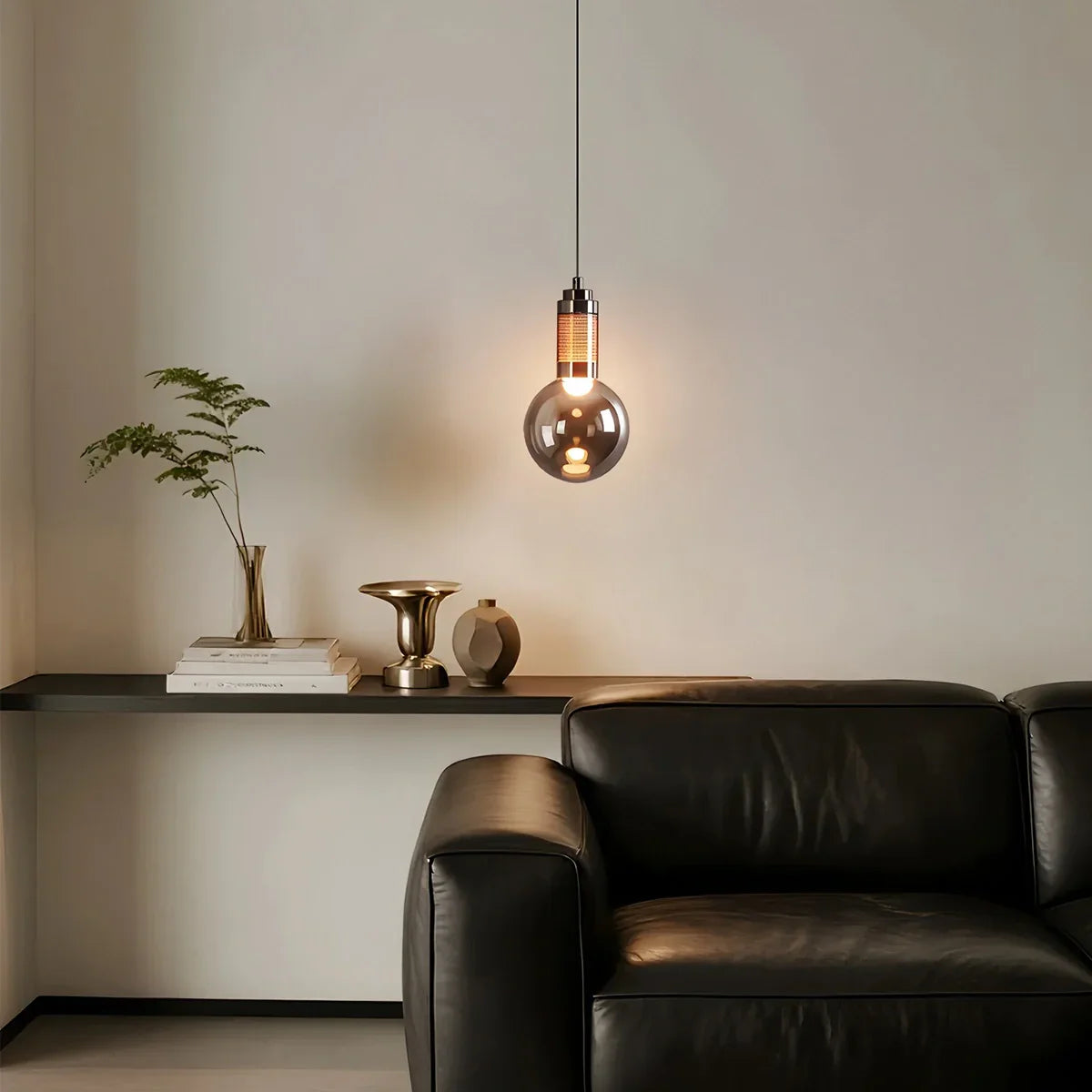 flairel Industrial Glass Pendant Light for Bedroom
