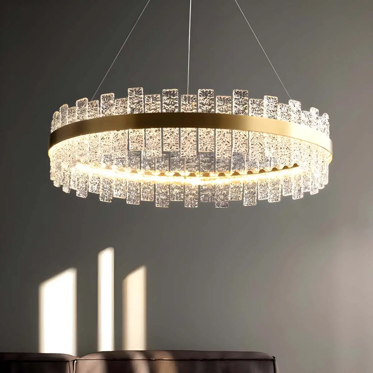 flairel Modern Frosted Glass Crystal Chandelier