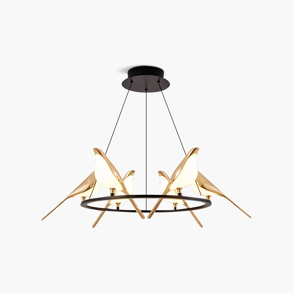 flairel Modern Gold Birds LED Chandelier