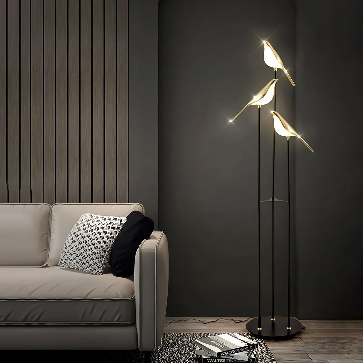 flairel Modern Gold Birds LED Chandelier
