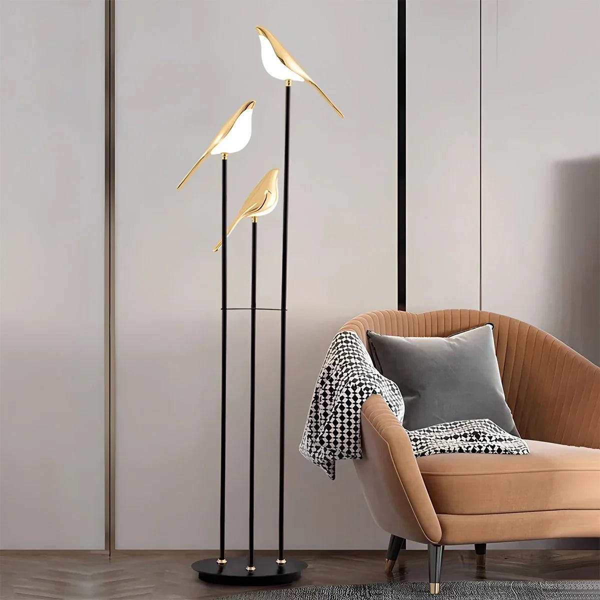 flairel Modern Gold Birds LED Chandelier