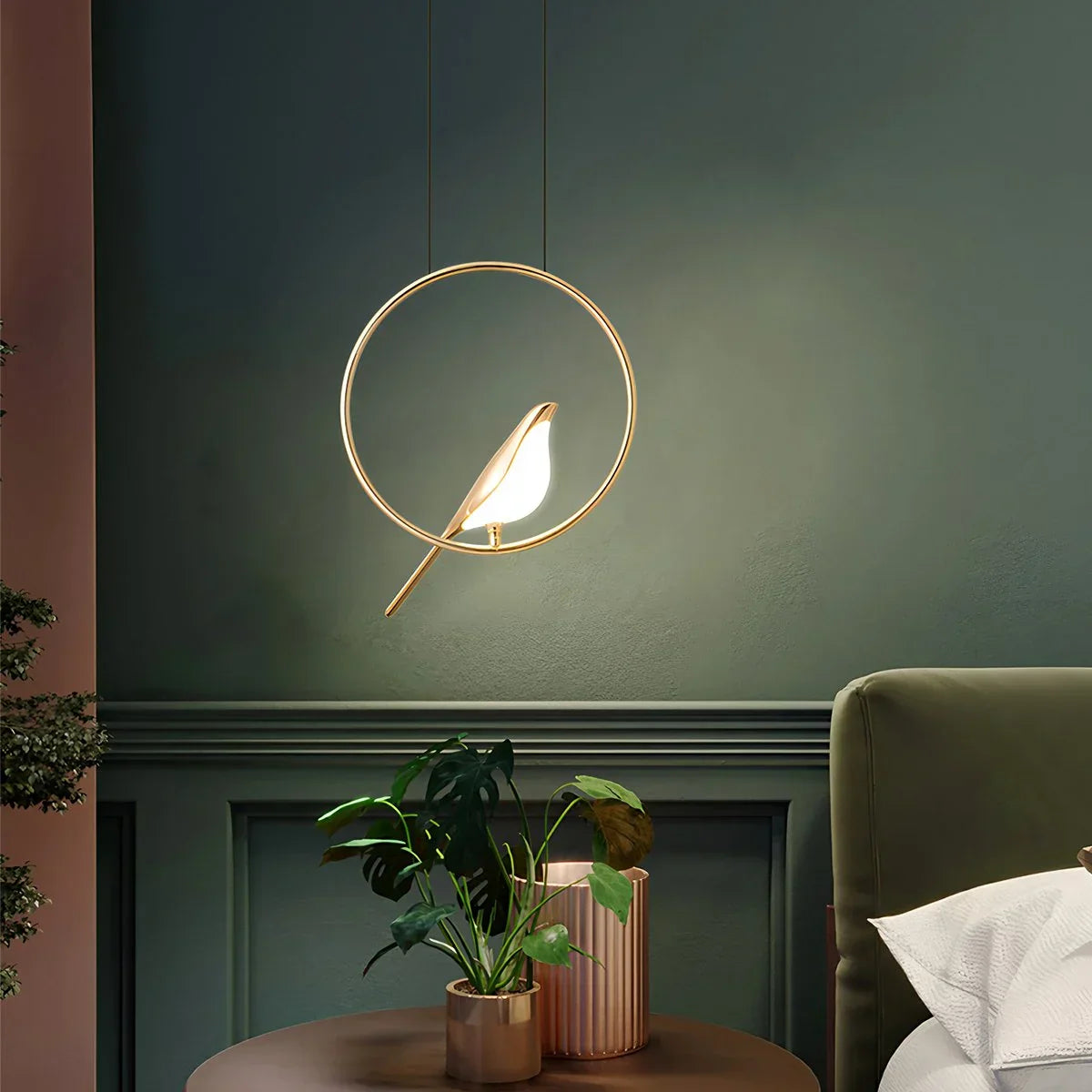 flairel Modern Gold Birds LED Chandelier
