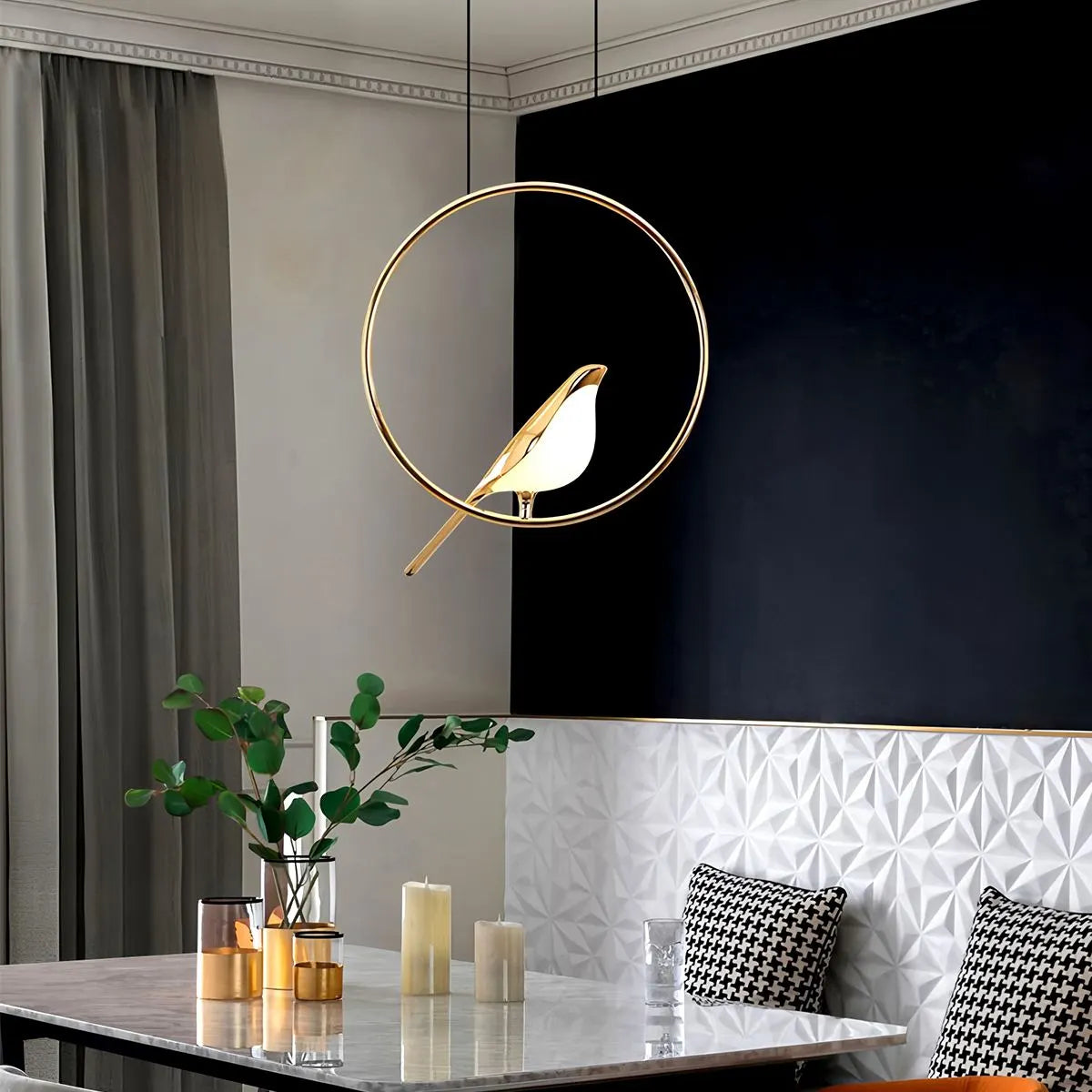 flairel Modern Gold Birds LED Chandelier