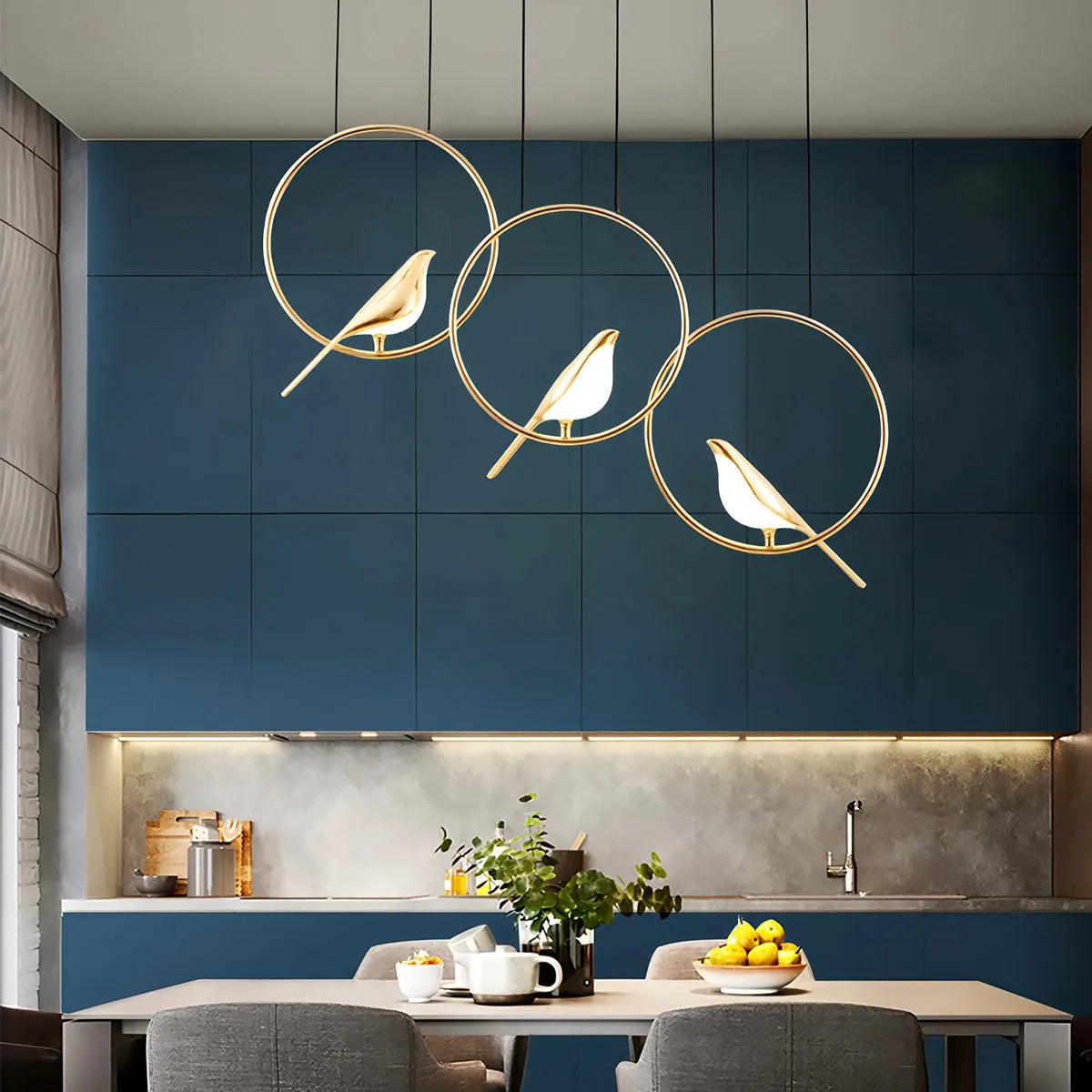flairel Modern Gold Birds LED Chandelier