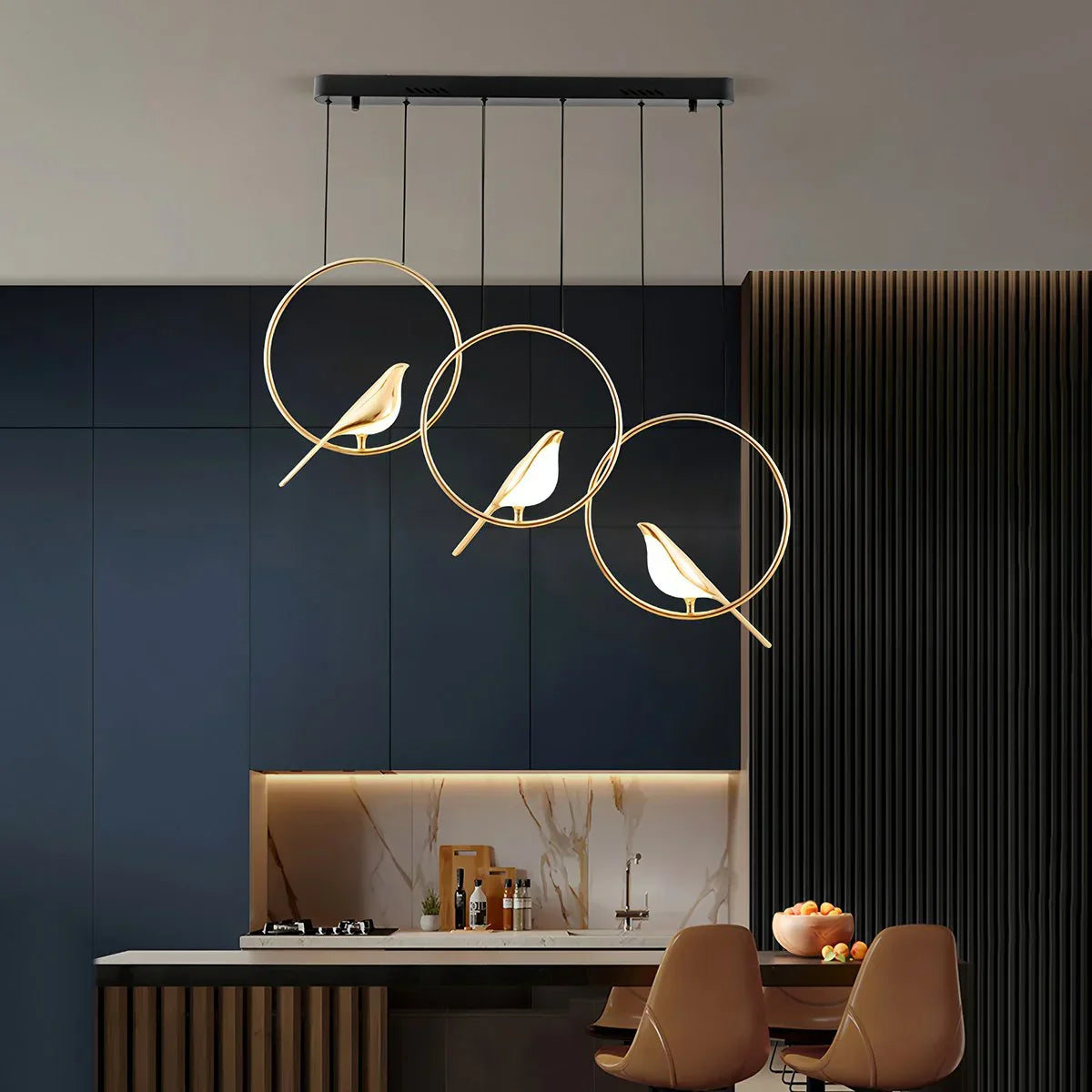 flairel Modern Gold Birds LED Chandelier