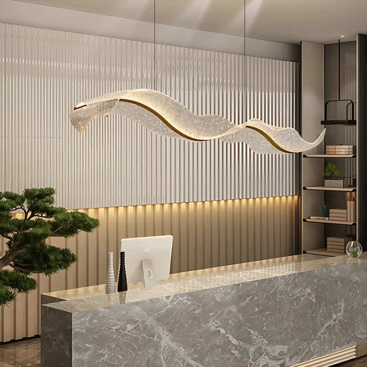 flairel Modern LED Wave Acrylic Chandelier