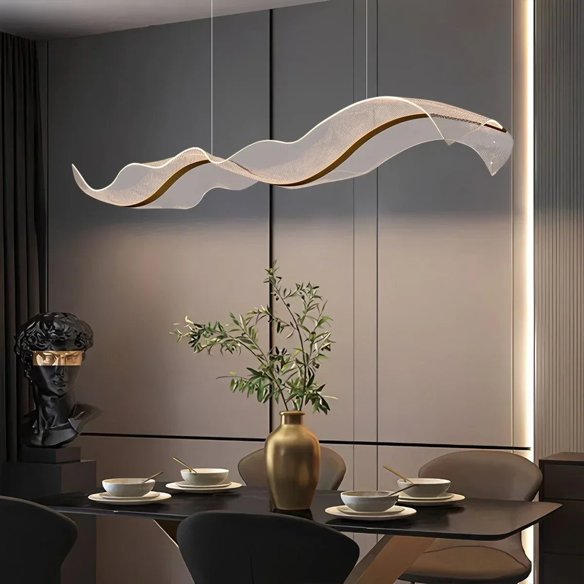 flairel Modern LED Wave Acrylic Chandelier