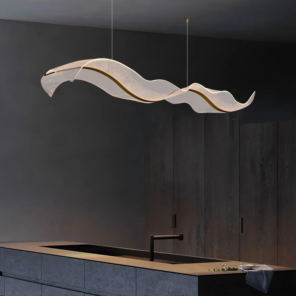 flairel Modern LED Wave Acrylic Chandelier