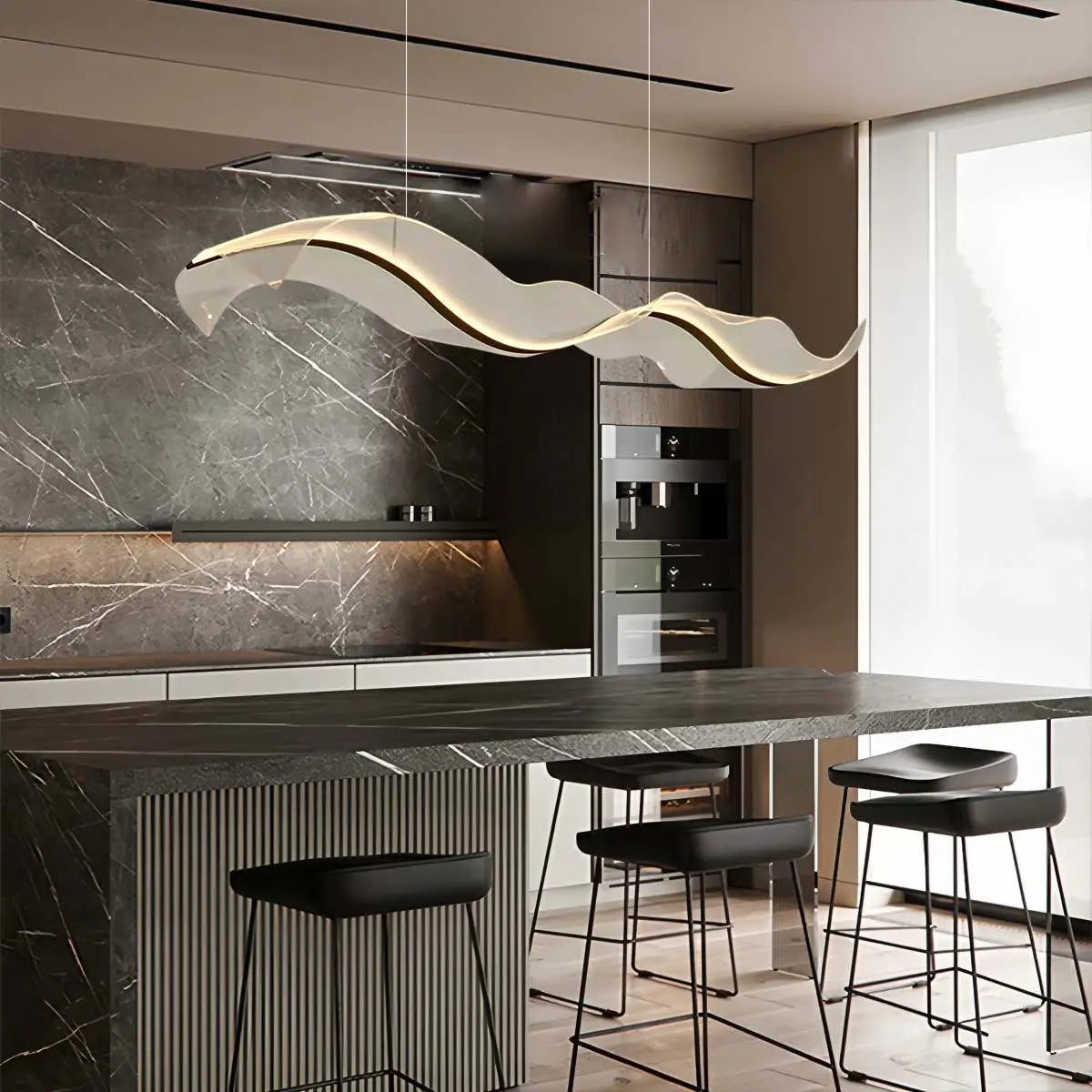 flairel Modern LED Wave Acrylic Chandelier