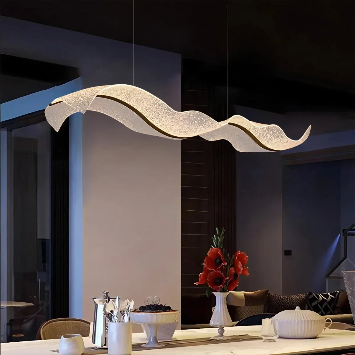 flairel Modern LED Wave Acrylic Chandelier