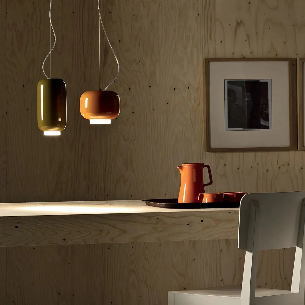 flairel Modern Colored Glass Lantern Pendant Light