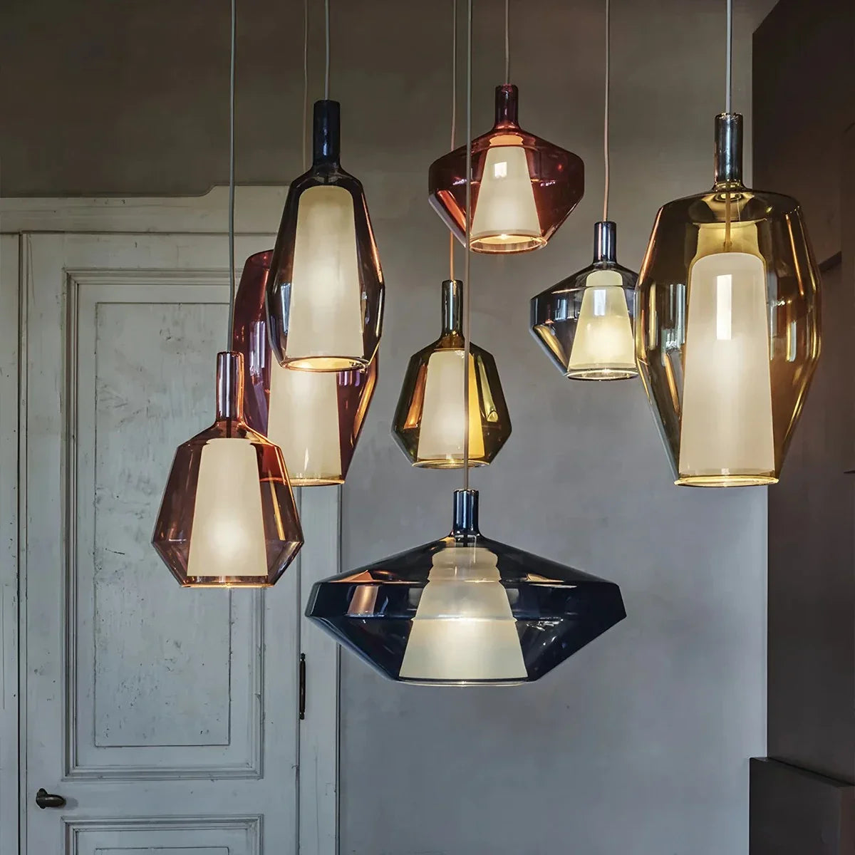 flairel Modern Minimalist LED Glass Pendant Light for Kitchen