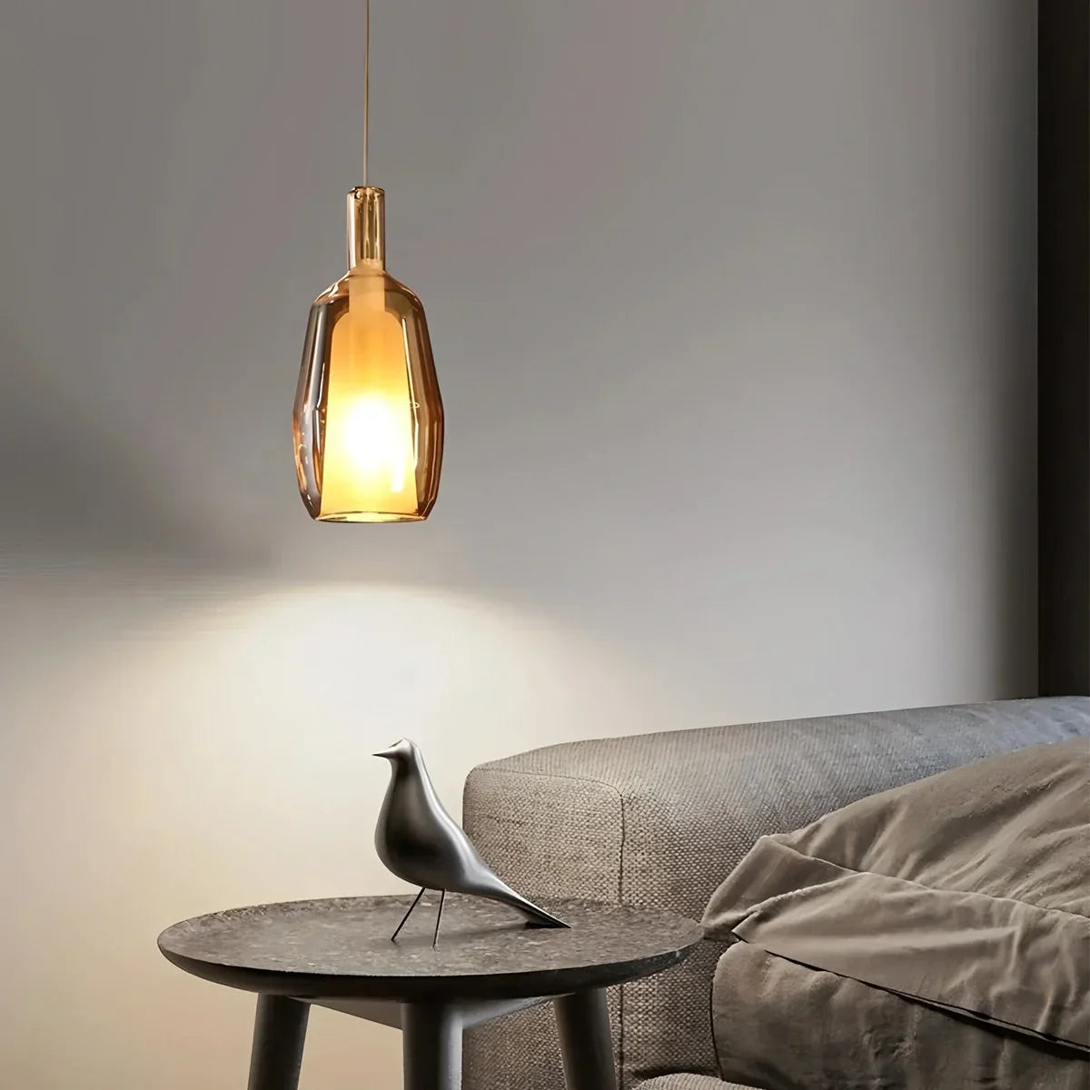 flairel Modern Minimalist LED Glass Pendant Light for Kitchen