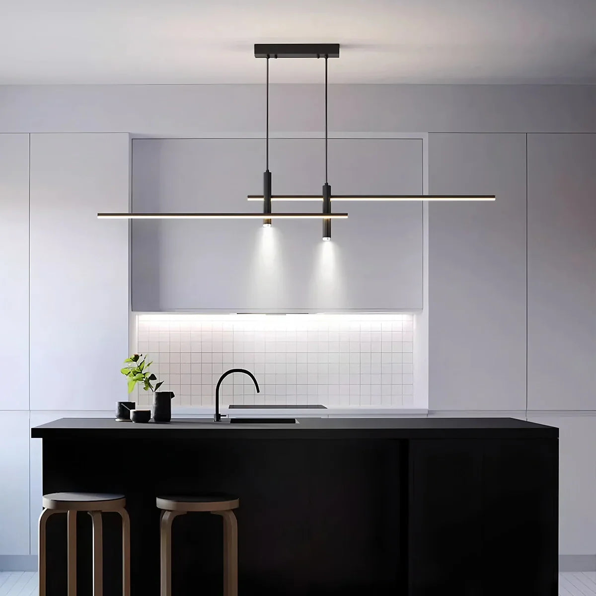 flairel Modern Minimalist Linear LED Pendant Light
