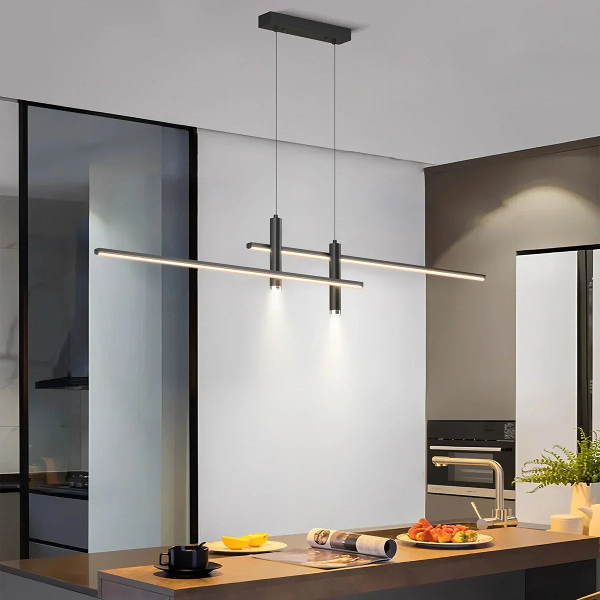 flairel Modern Minimalist Linear LED Pendant Light