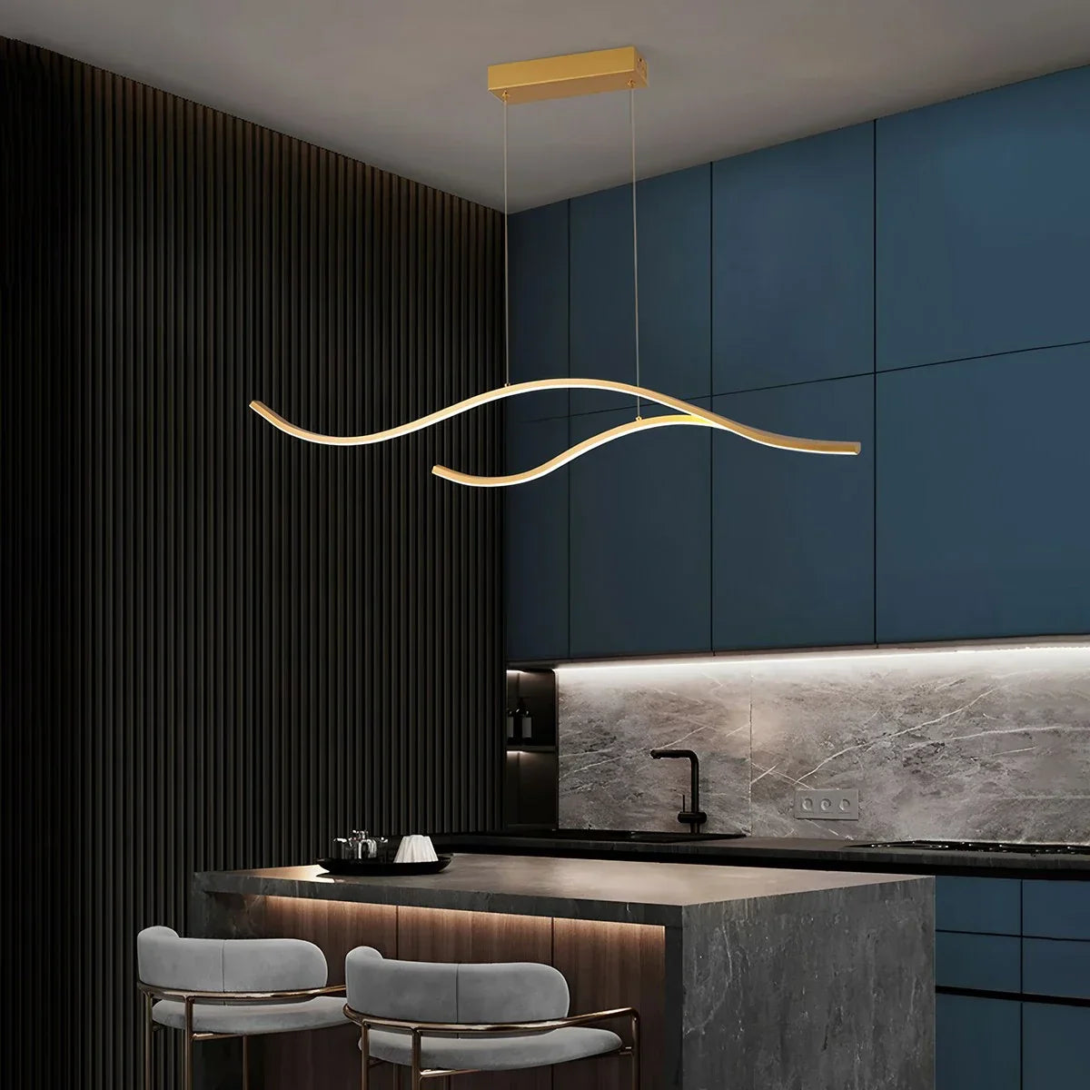 flairel Modern Waves Hanging Pendant Light
