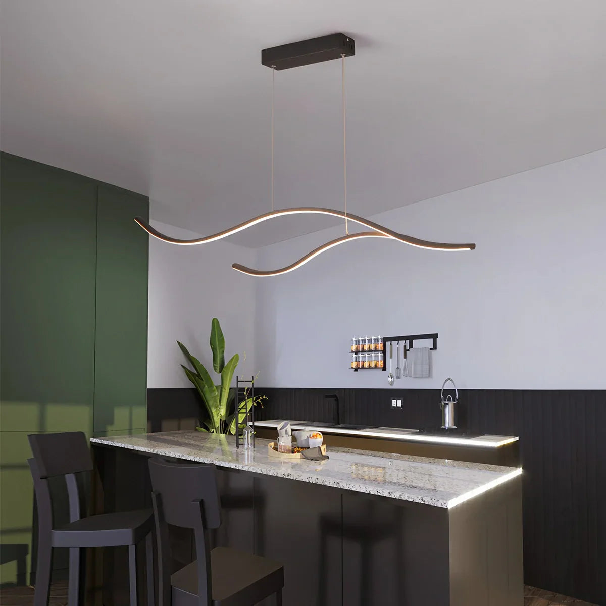 flairel Modern Waves Hanging Pendant Light