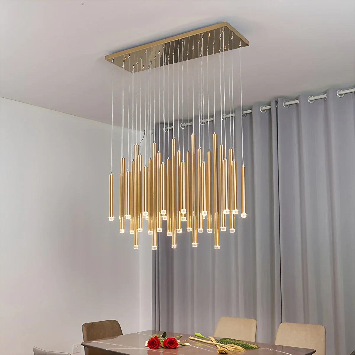 flairel Modern Luxury Large Long Cylindrical Chandelier