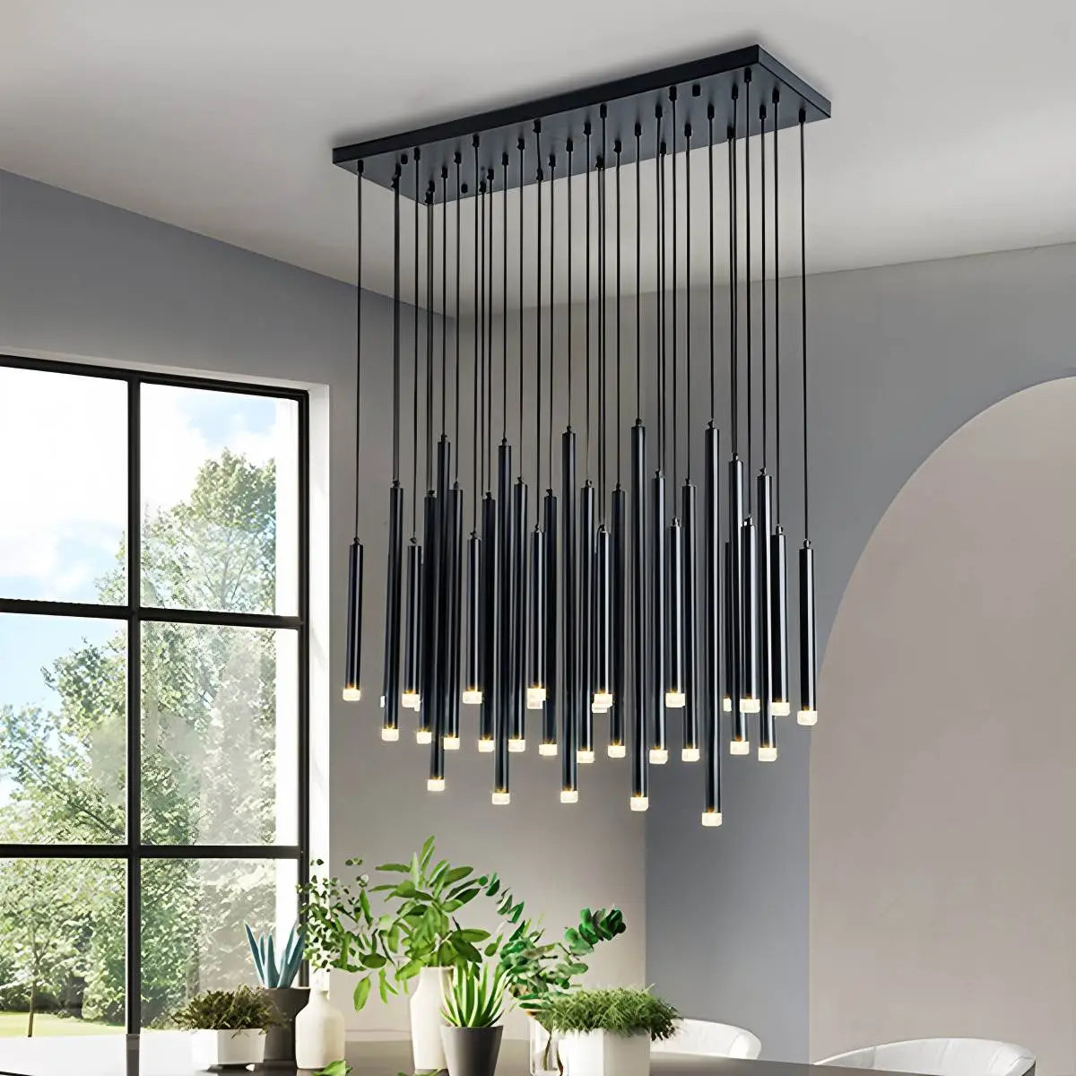 flairel Modern Luxury Large Long Cylindrical Chandelier