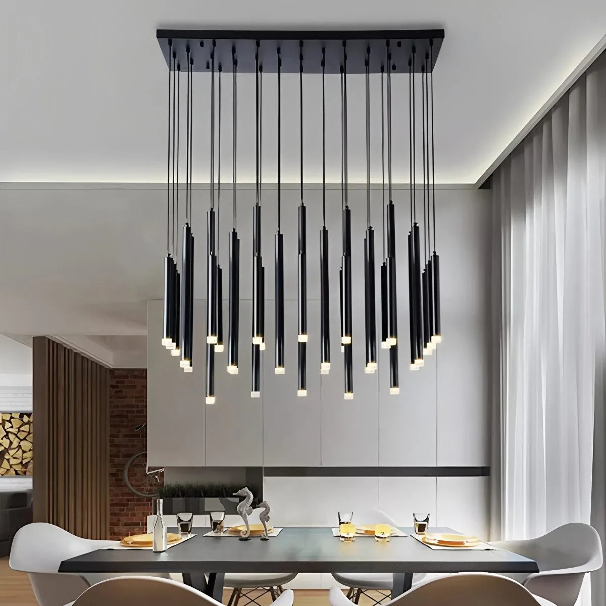 flairel Modern Luxury Large Long Cylindrical Chandelier