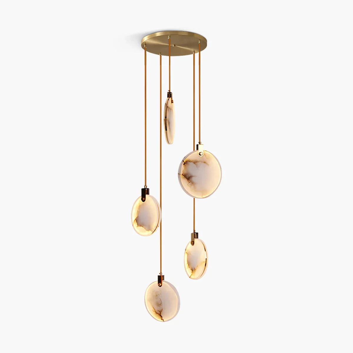 flairel Moonshade Natural Alabaster Pendant Chandelier