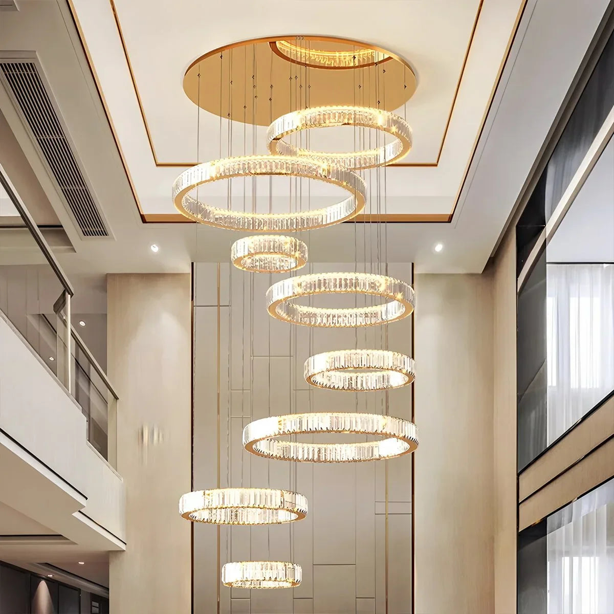 flairel Nordic Circular Villa Crystal Chandelier