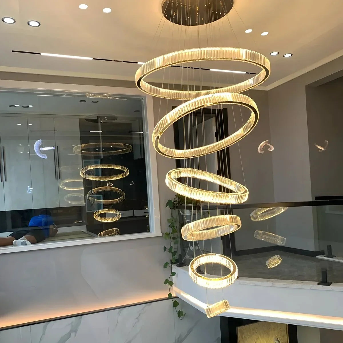 flairel Nordic Circular Villa Crystal Chandelier
