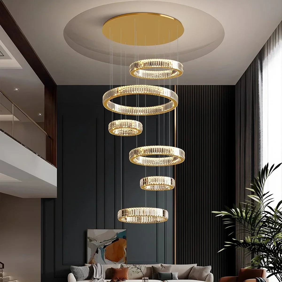 flairel Nordic Circular Villa Crystal Chandelier