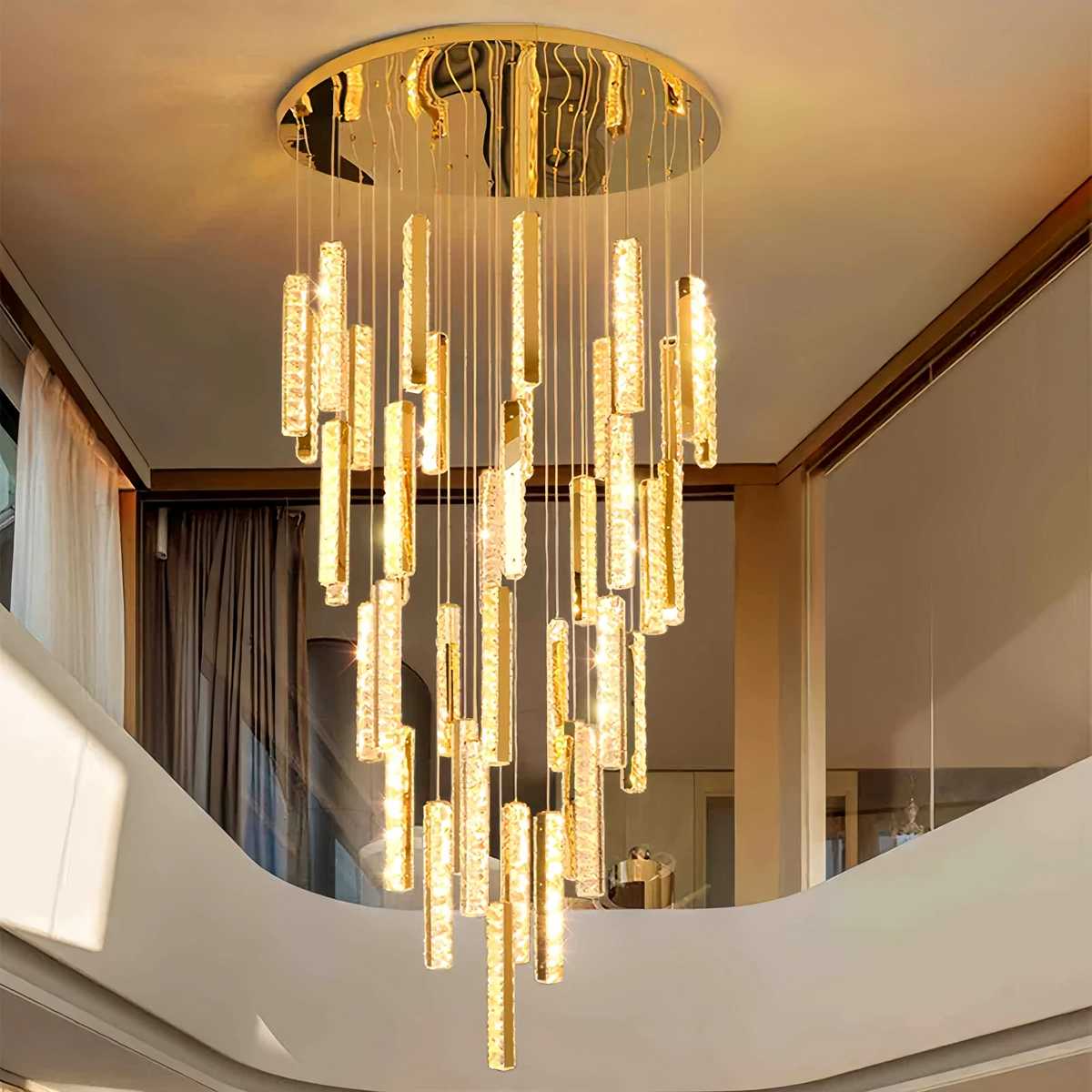 flairel Nordic Crystal LED Chandelier