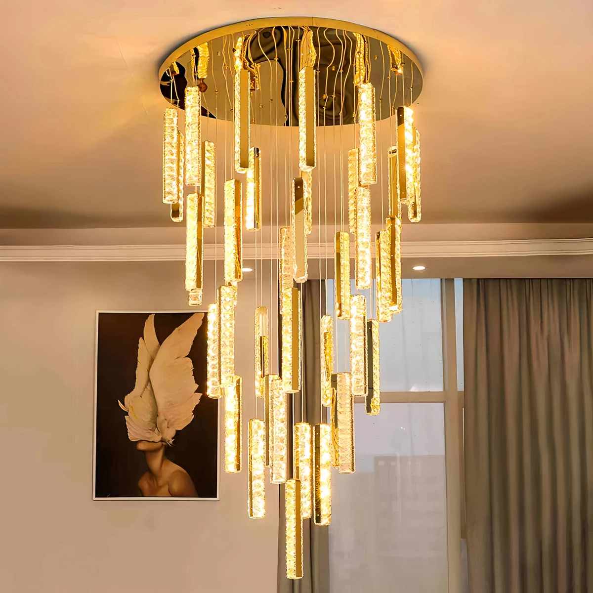 flairel Nordic Crystal LED Chandelier