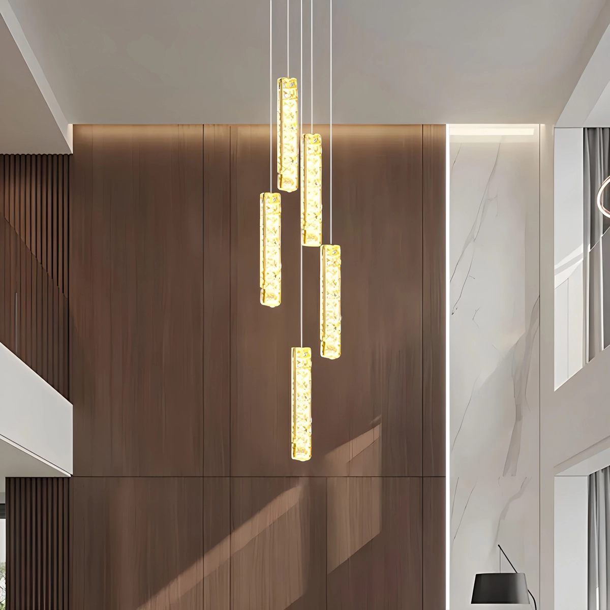 flairel Nordic Crystal LED Chandelier
