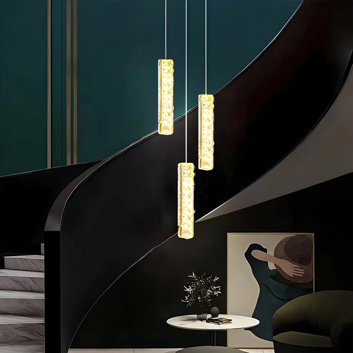 flairel Nordic Crystal LED Chandelier
