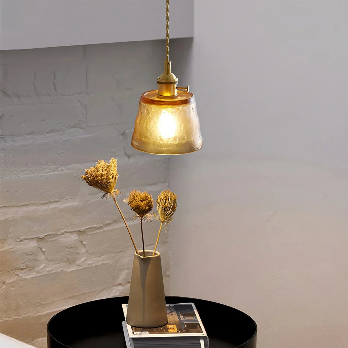 flairel Nordic Cup Glass Pendant Lamp for Bedside