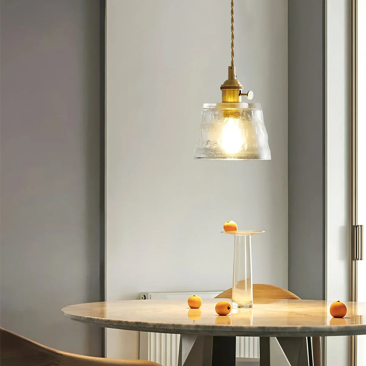 flairel Nordic Cup Glass Pendant Lamp for Bedside