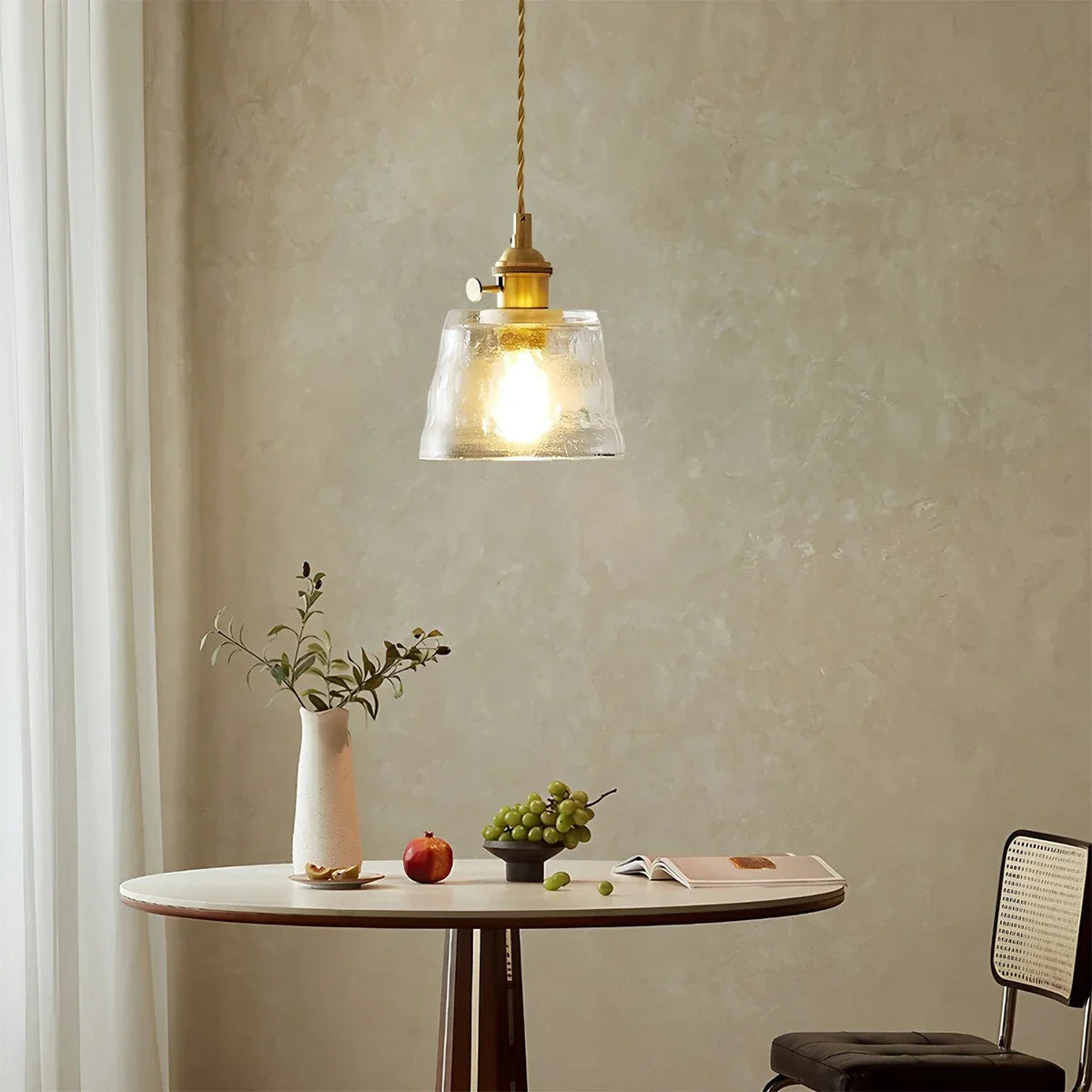 flairel Nordic Cup Glass Pendant Lamp for Bedside