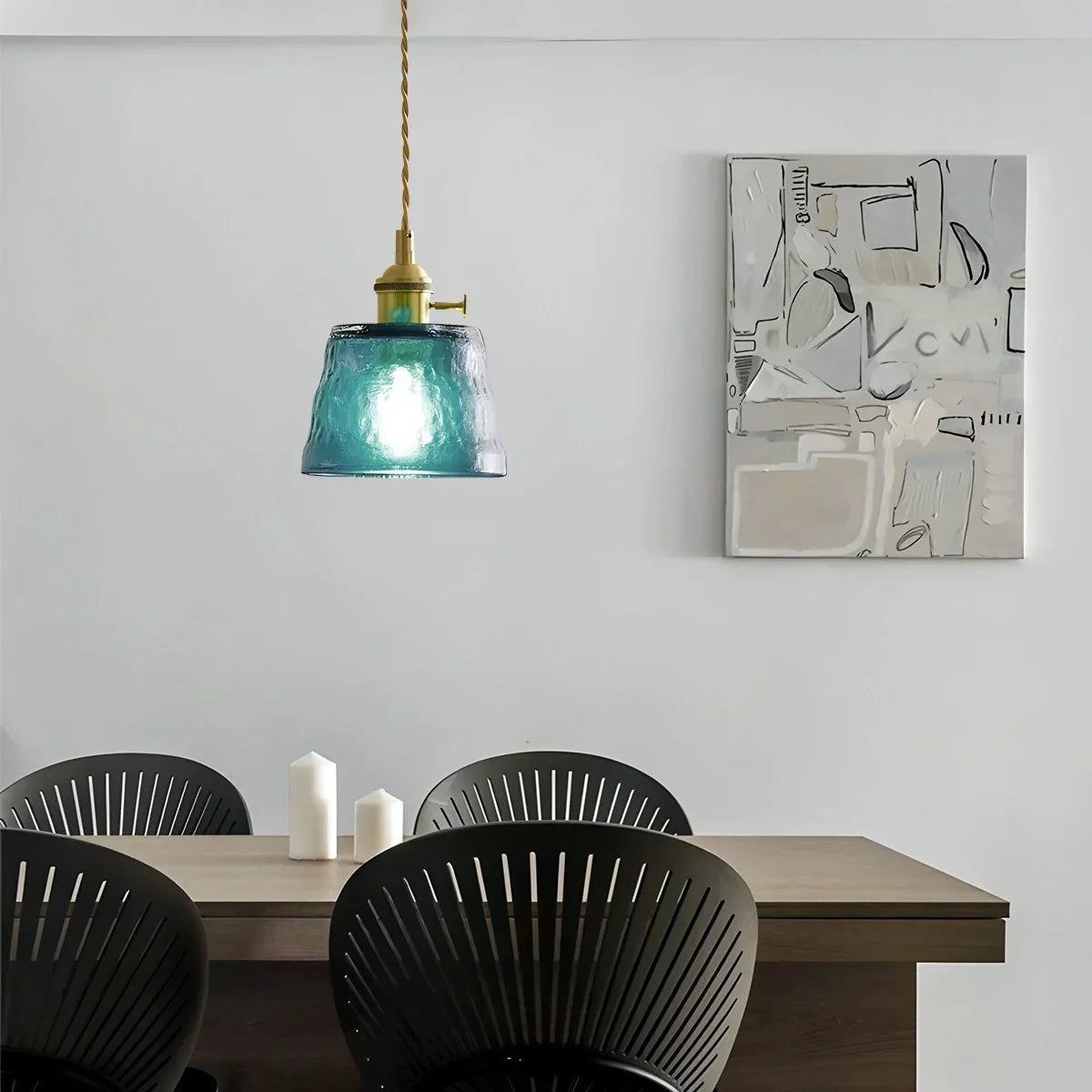 flairel Nordic Cup Glass Pendant Lamp for Bedside
