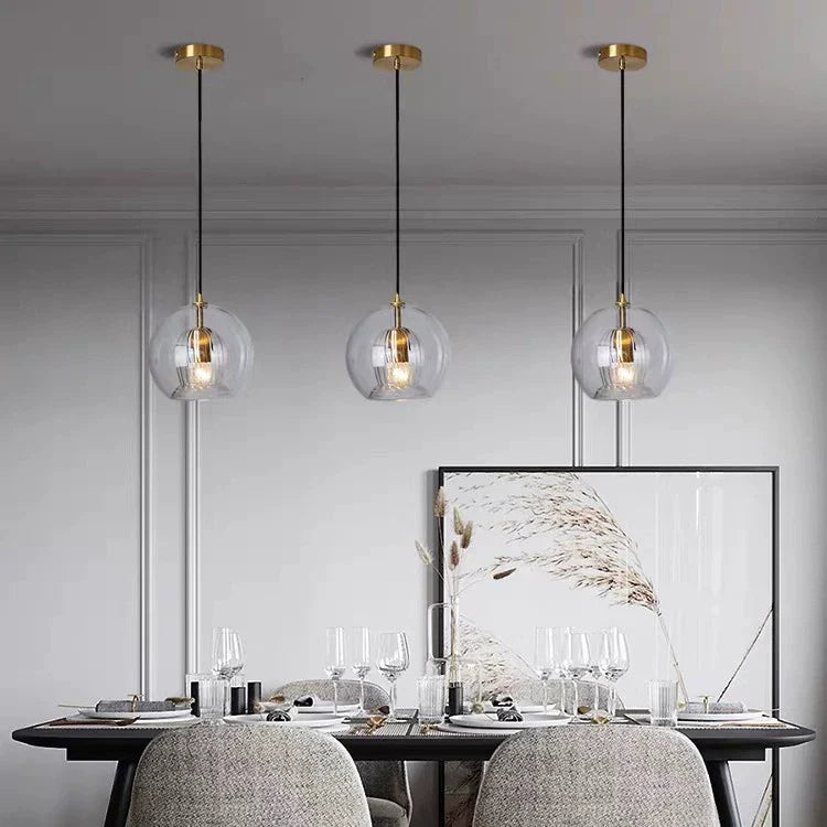 flairel Nordic Glass Globe Pendant Light for Modern Interiors
