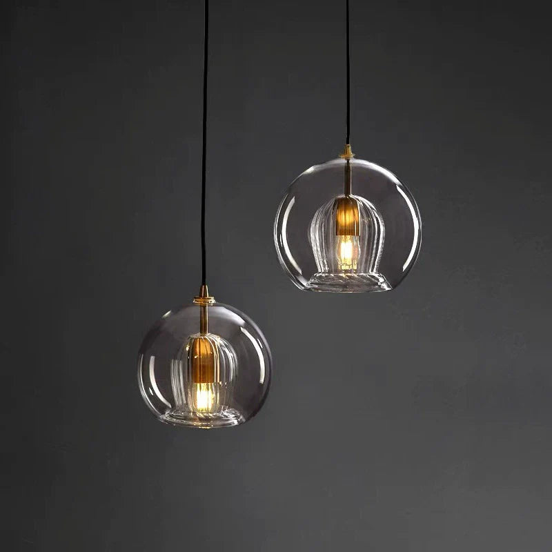 flairel Nordic Glass Globe Pendant Light for Modern Interiors