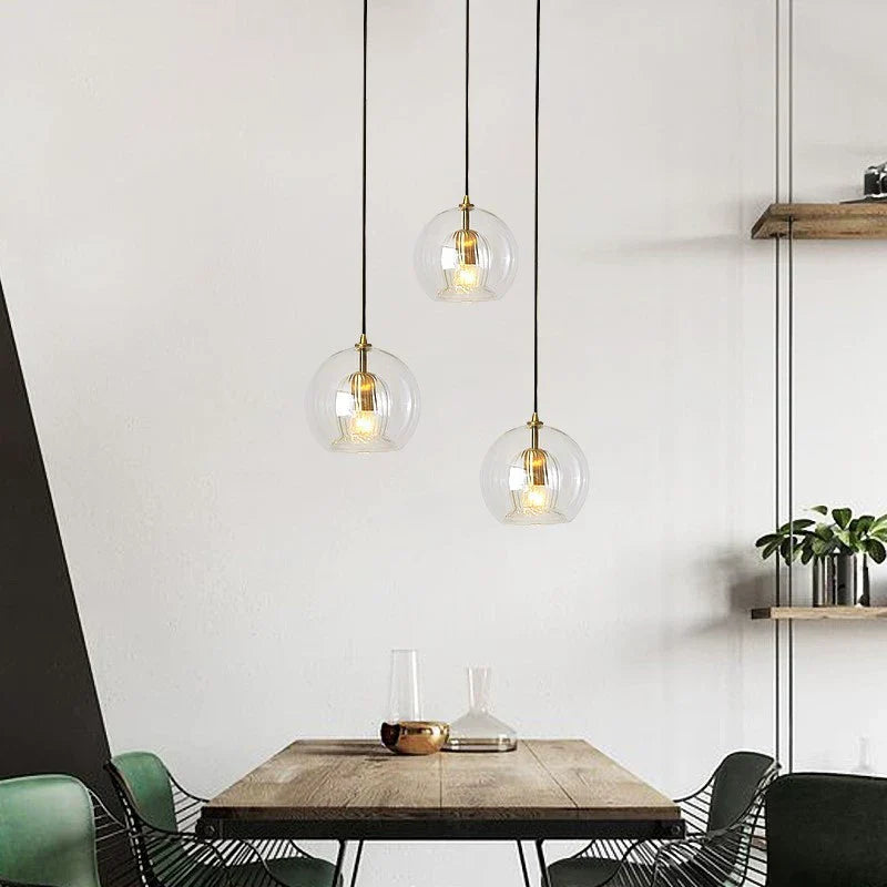 flairel Nordic Glass Globe Pendant Light for Modern Interiors