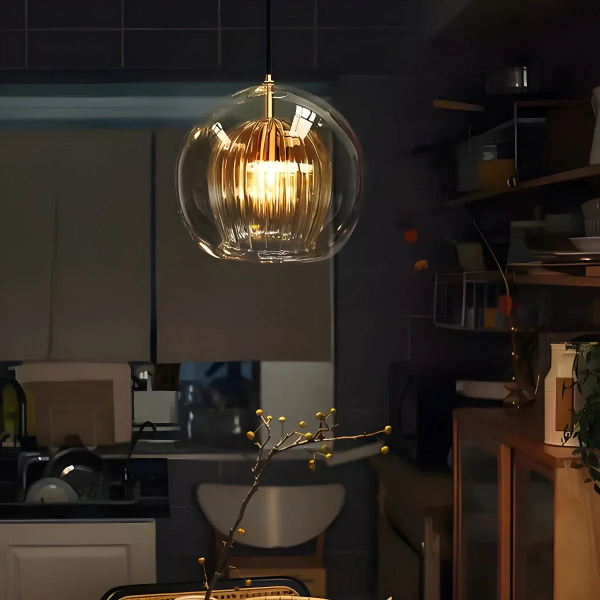 flairel Nordic Glass Globe Pendant Light for Modern Interiors